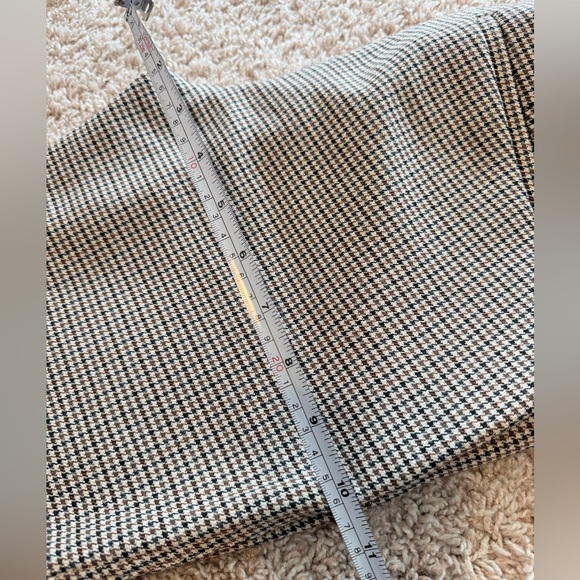 A.L.C. Houndstooth Pants Beige Split Leg Flare Stretch Casual Preppy Size 0 - Picture 13 of 14